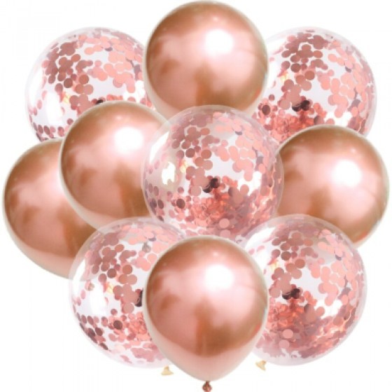 Baloni metalik rose gold MIX