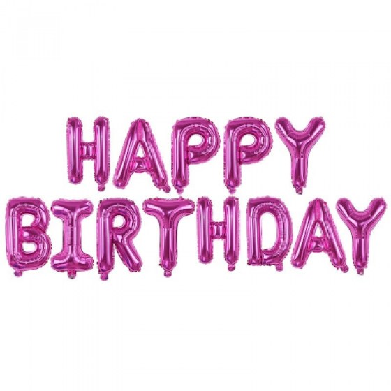 Baloni Happy Birthday ružičasti