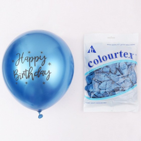 Baloni metalik plavi Happy Birthday