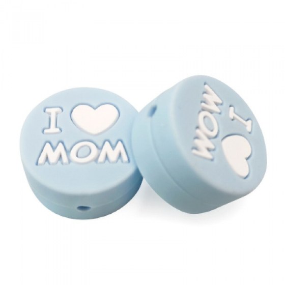 Silikonski motiv I love mom - plavi